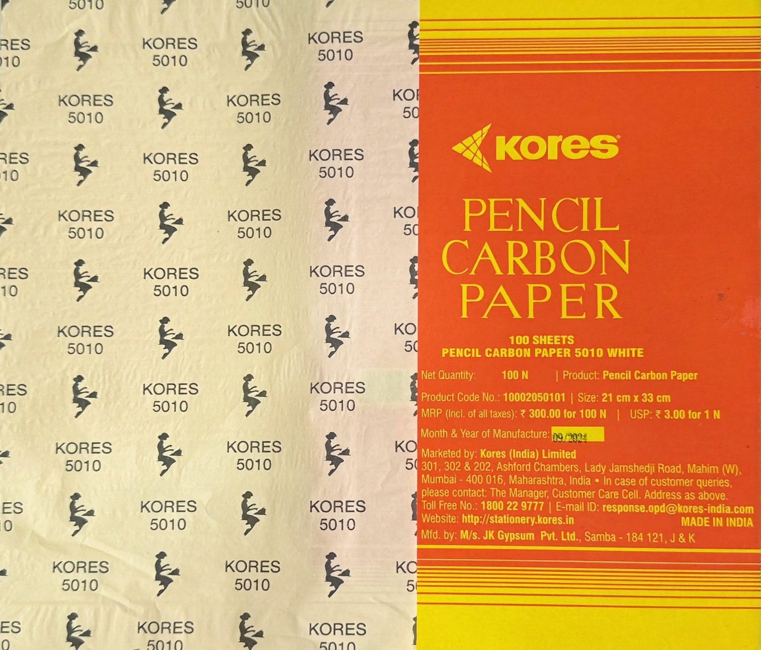 PENCIL CARBON PAPER WHITE