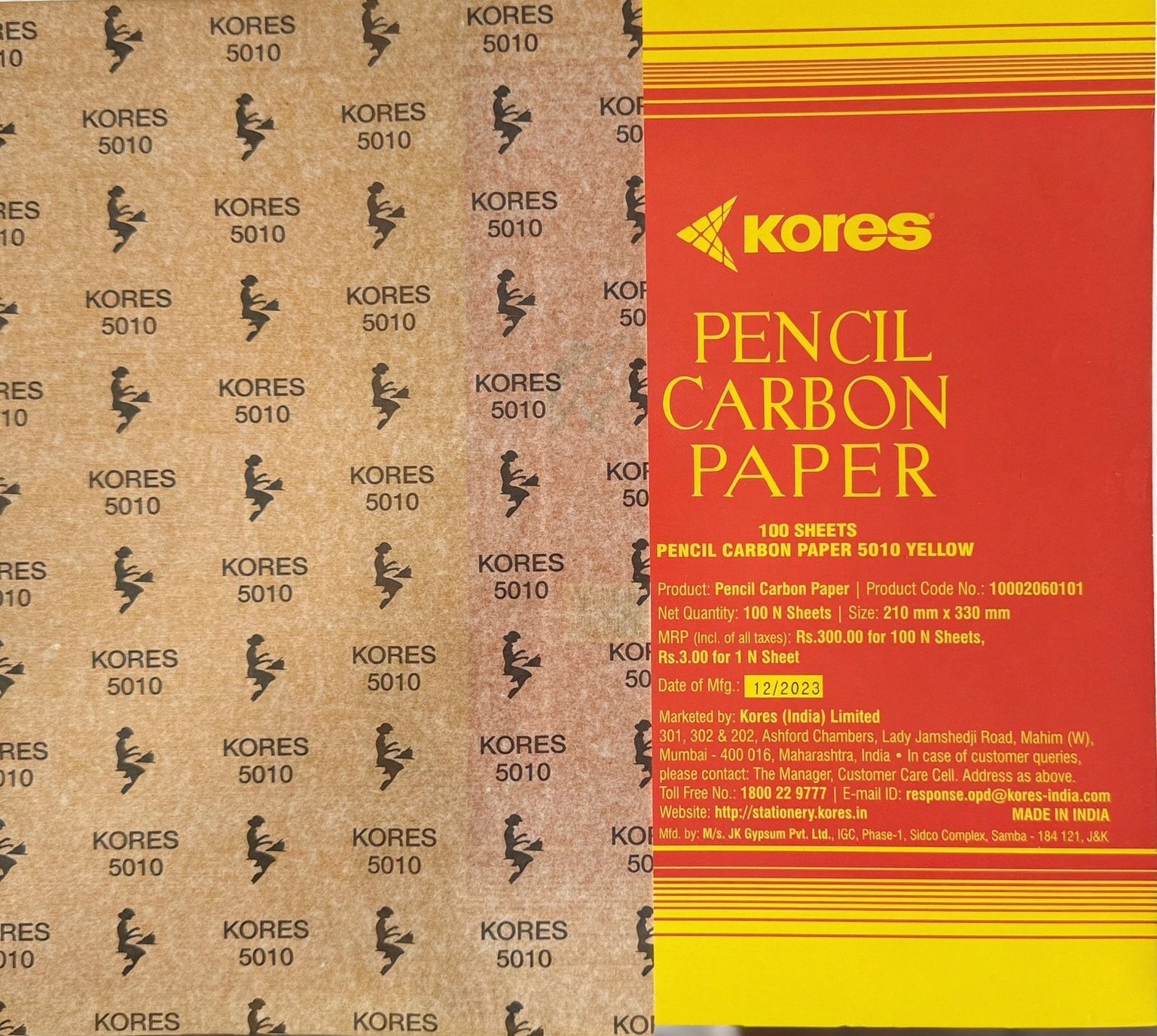 PENCIL CARBON PAPER YELLOW